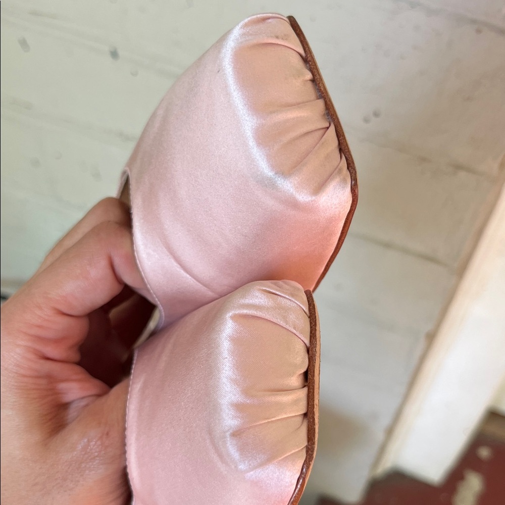 Reformation Blush Satin Square-Toe Mikayla Ballet Flats - Picture 6 of 6